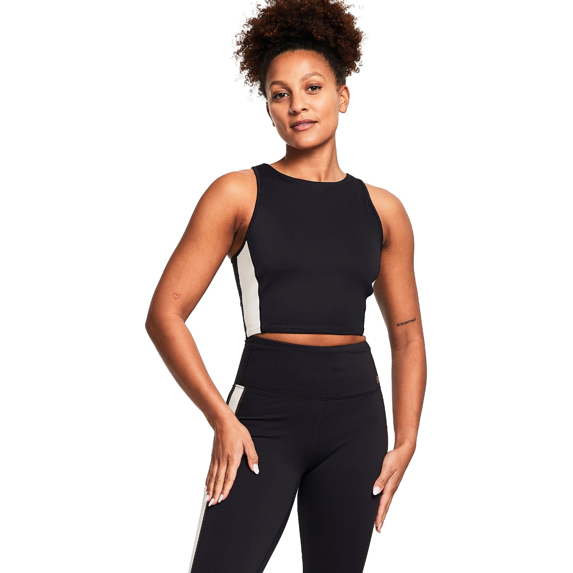 REFORMA HIGH NECK LONGLINE CROP BLACK